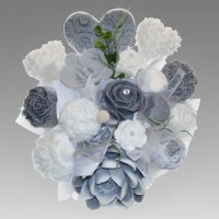 Mydlová Kytica - sivo - biela