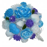 Mydlová Kytica bicykel - fialovo, modro, biela