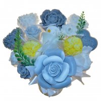 Mydlová Kytica - sivo-žlto-biela