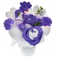 Mydlová Kytica - fialovo - biela