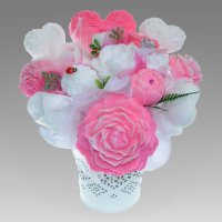 Mydlová Kytica - ružovo - biela