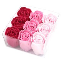 Sada 9 Mydlových Kvetov - Ružové Ruže