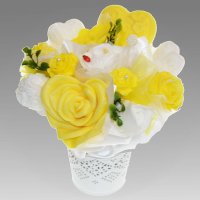 Mydlová Kytica - žlto - biela