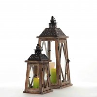 Drevený lampáš MSL2092 - 36 cm