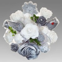 Mydlová Kytica - sivo - biela