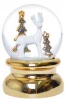 Snehová guľa zlatá so sobom