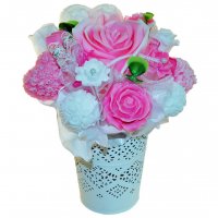 Mydlová Kytica - ružovo-biela