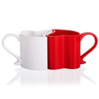 Zaľúbené hrnčeky - Červeno-biely