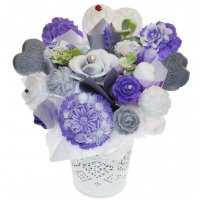 Mydlová Kytica - fialovo - sivo - biela