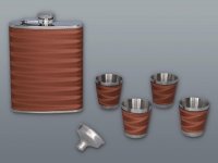 Ploskačka nerezová + 4ks štamperlíkov v darčekovej krabičke