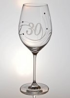 Výročný pohár na víno swarovski - K 30. narodeninám