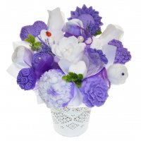 Mydlová Kytica - fialovo - biela