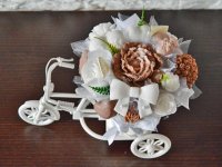 Mydlová Kytica bicykel -  hnedo- biela