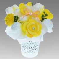 Mydlová Kytica - žlto - biela