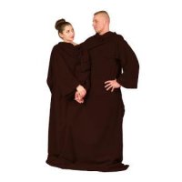 Deka s rukávmi pre dvoch hnedá