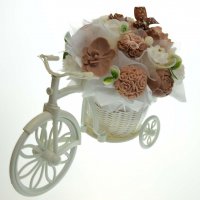 Mydlová Kytica bicykel - hnedo biela