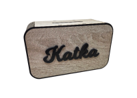 Drevená 3D pokladnička s menom alebo nápisom