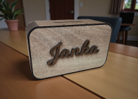 Drevená 3D pokladnička s menom alebo nápisom