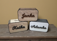 Drevená 3D pokladnička s menom alebo nápisom