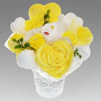Mydlová Kytica - žlto - biela