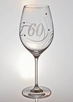 Výročný pohár na víno swarovski - K 60. narodeninám