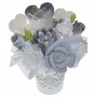 Mydlová Kytica - sivo - biela