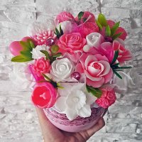 Originálna mydlová kytica - Ružová