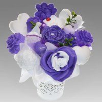 Mydlová Kytica - fialovo - biela