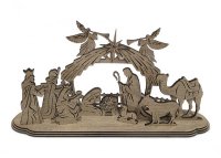 Drevený vyrezávaný betlehem – elegantná vianočná dekorácia