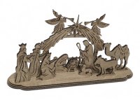 Drevený vyrezávaný betlehem – elegantná vianočná dekorácia