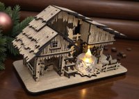 Rodinný drevený betlehem so strieškou