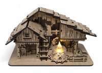 Rodinný drevený betlehem so strieškou