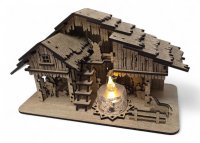 Rodinný drevený betlehem so strieškou