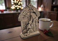 Vyrezávaná drevená Svätá rodina