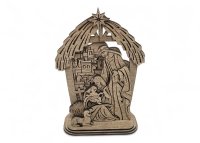 Vyrezávaná drevená Svätá rodina