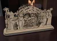 Rustikálny drevený betlehem