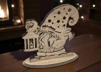 Drevený vianočný trpaslík s lampášom