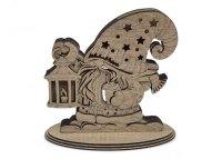 Drevený vianočný trpaslík s lampášom