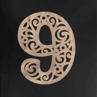 Drevené číslo na stenu - 9