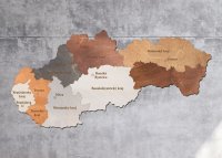Drevená mapa Slovenska  –  Kraje od 50 cm