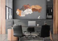 Drevená mapa Slovenska  –  Kraje od 50 cm