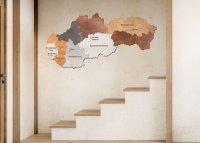 Drevená mapa Slovenska  –  Kraje od 50 cm