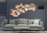 Drevená mapa Slovenska  –  Okresy od 75 cm