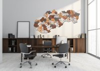 Drevená mapa Slovenska  –  Okresy od 75 cm