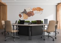 Drevená mapa Slovenska – Farebné kraje s okresmi
