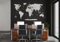 Drevená mapa sveta s hranicami štátov