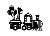 Drevený obrázok do detskej izby – Vláčik so žirafou