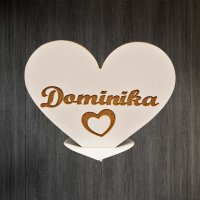 Svadobná menovka - Srdce stojace