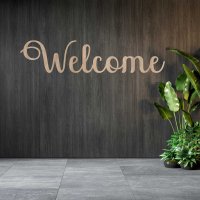 Drevený nápis na stenu – Welcome