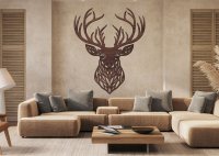 Drevený obraz – Ornamentálna hlava jeleňa